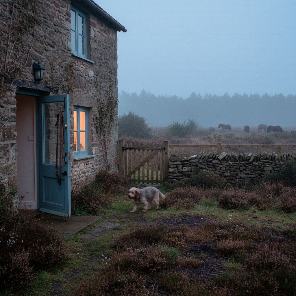 The New Forest landscape at dusk — ponies, heath and woodland — home of hand-picked dog friendly cottages