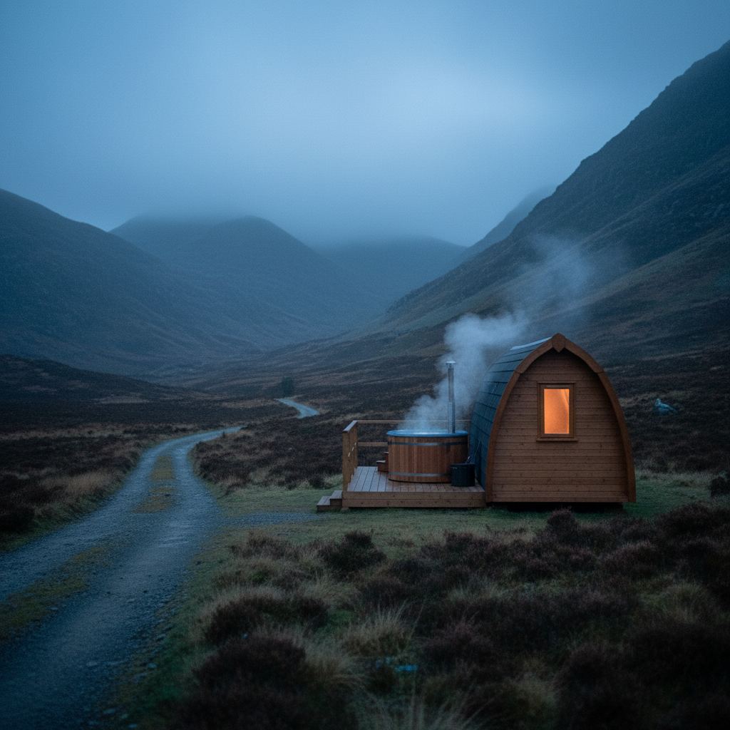 Snowdonia landscape at dusk — Wales’ highest peaks — home of hand-picked glamping pods