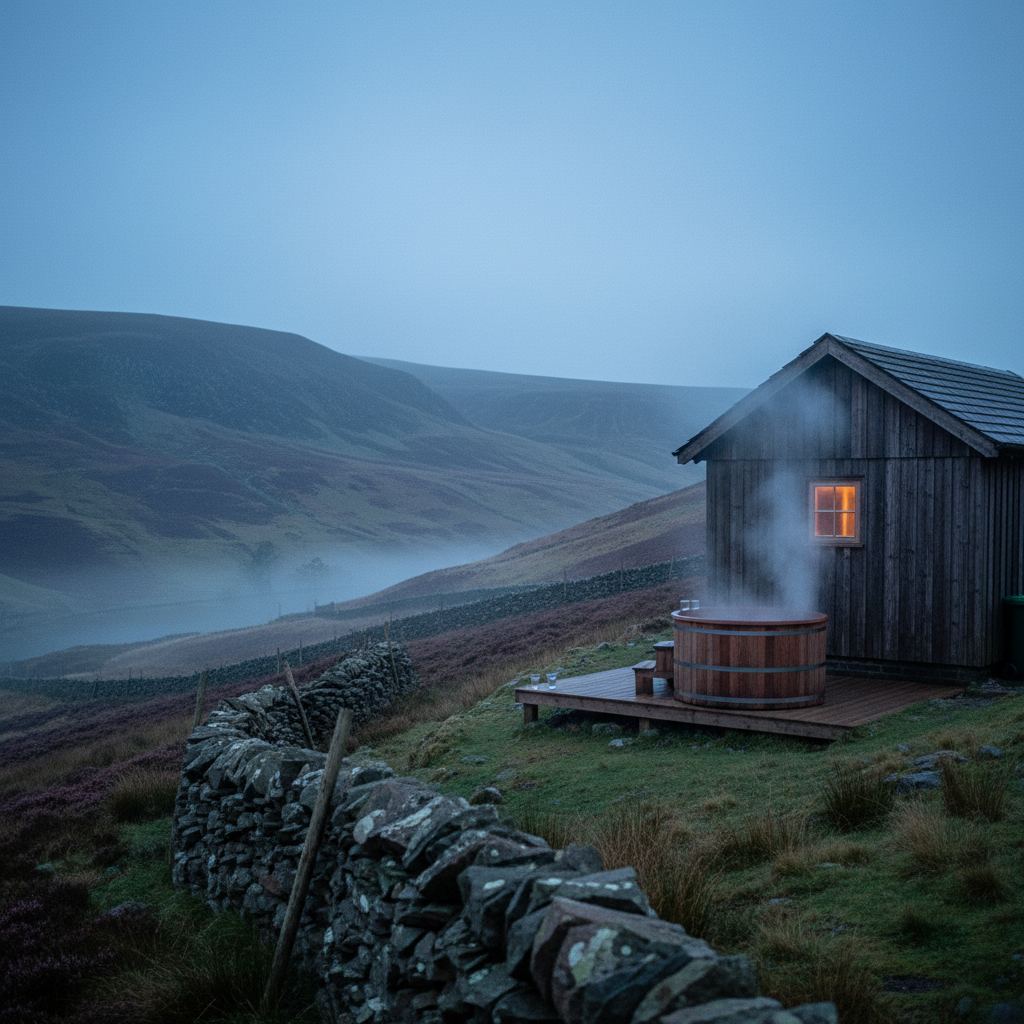 The Peak District landscape at dusk — dales, edges and market towns — home of hand-picked romantic getaways